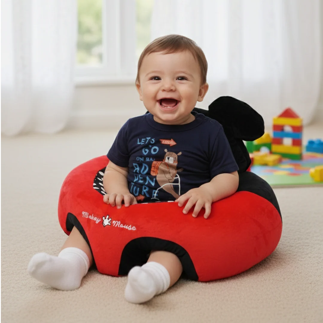 Cartoon Baby Floor Seat/Support Sofa Seat - 6M+ | 1471-Red